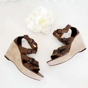 J. Crew Giovanna Suede Covered Wedge Sandals - image 1